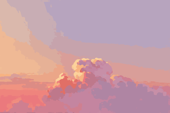 Sunset Sky With Large Cloud — pixel art version