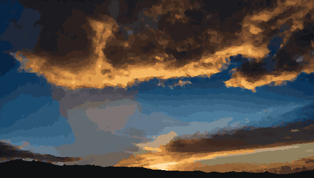 Silhouetted California Mountains Under Sunset Glow — pixel art version