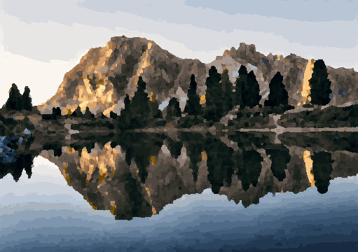 Lago Di Limides Mountain Reflection pixel art wallpaper