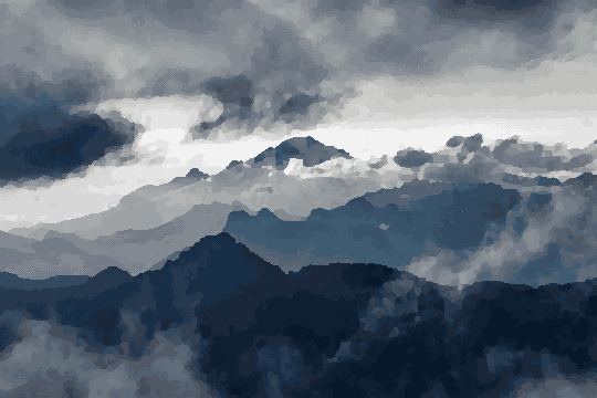 Mount Rainier View Shrouded In Fog pixel art wallpaper