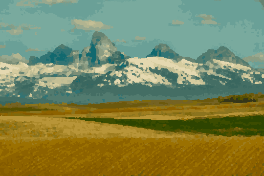 Snowy Mountain View From Driggs Plains — pixel art version
