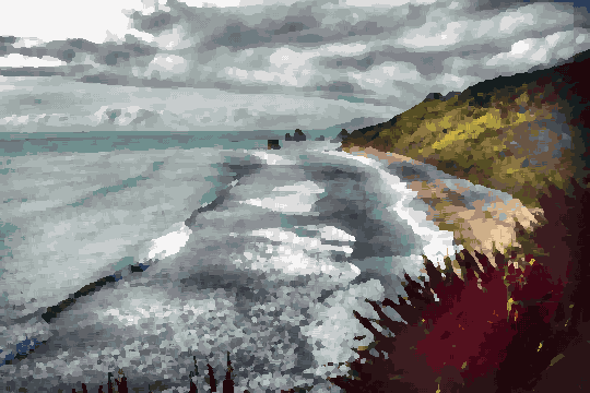 Coast Sea Waves Preview Hills — pixel art version
