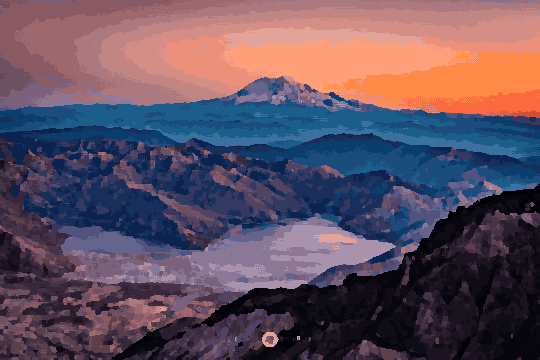 A stunning view of Mt, pixel art