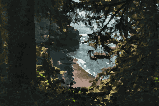 Beach Coast Trees Cliffside Landscape View — pixel art version