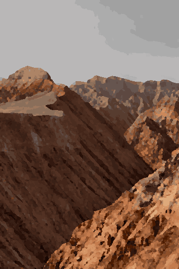 Brown Mountain Landscape With Clouds — pixel art version