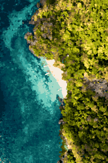 Coast Aerial View Sea pixel art wallpaper