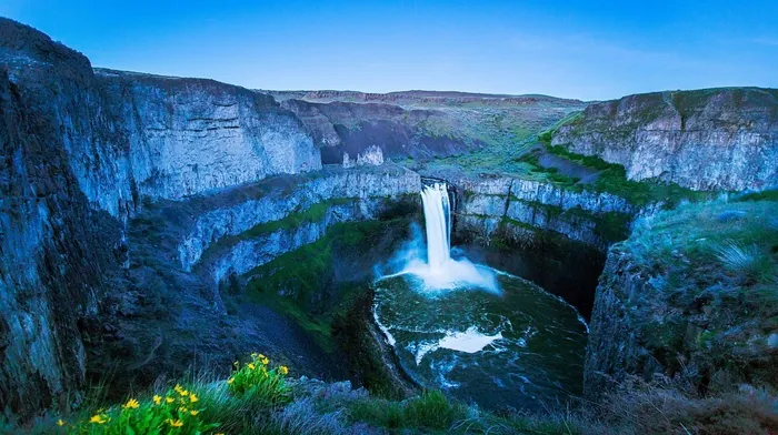 landscape, waterfall, rock wallpapers