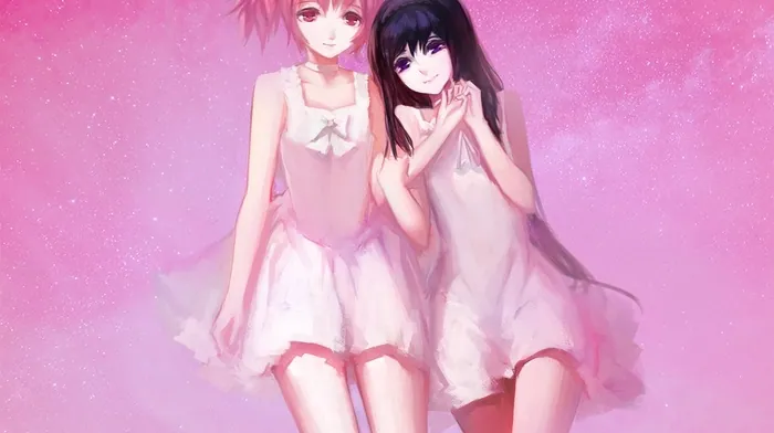 kaname madoka, anime girls, akemi homura wallpapers