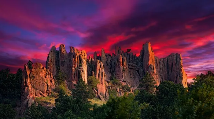 sky, sunrise, rock formation wallpapers