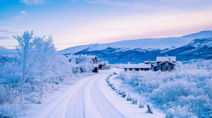 town, winter, mountain wallpapers