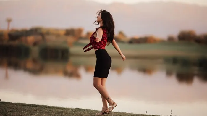 closed eyes, skirt, aurela skandaj wallpapers