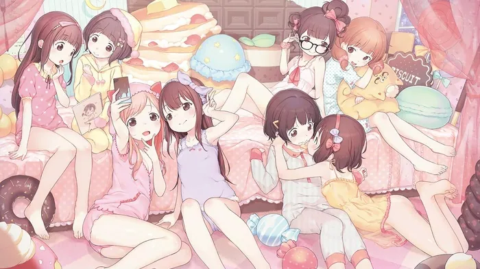 candies, anime girls, anime wallpapers