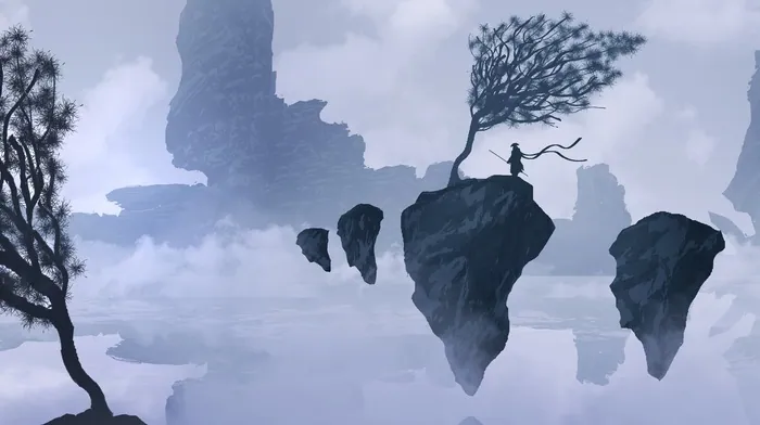 mist, rock, mountains wallpapers