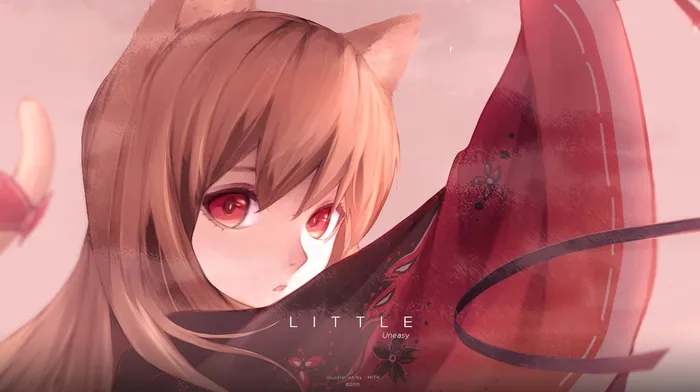 looking at viewer, anime, red dress wallpapers