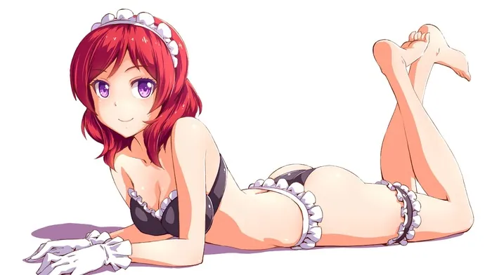 love live, nishikino maki, maid outfit wallpapers