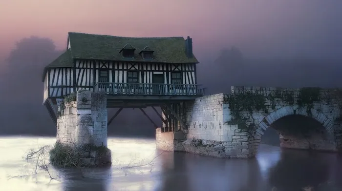 morning, landscape, cottage wallpapers
