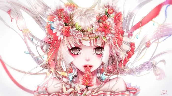 sakura miku, flowers, vocaloid wallpapers