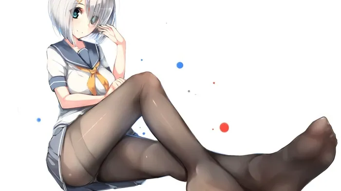 gray hair, hamakaze kancolle, blue eyes wallpapers