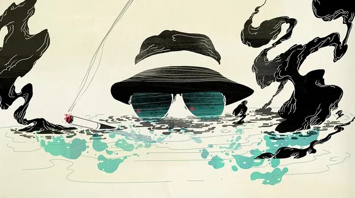 hunter s. thompson, artwork, smoking wallpapers