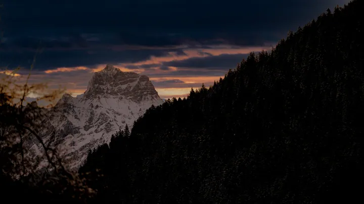 Snowy Mountain Peak At Sunset — original wallpaper