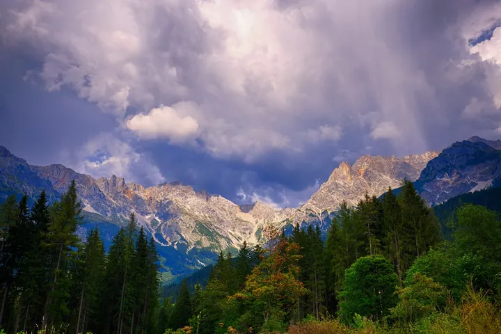 Autumn Mountain Landscape With Trees And Clouds — original wallpaper