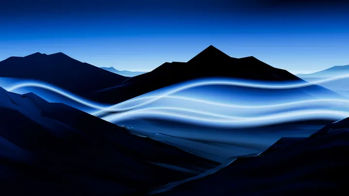 Silhouetted Mountain Range Against Blue Sky — original wallpaper
