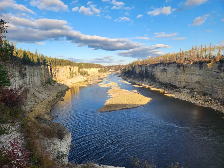 River Flowing Through Rocky Gorge wallpapers