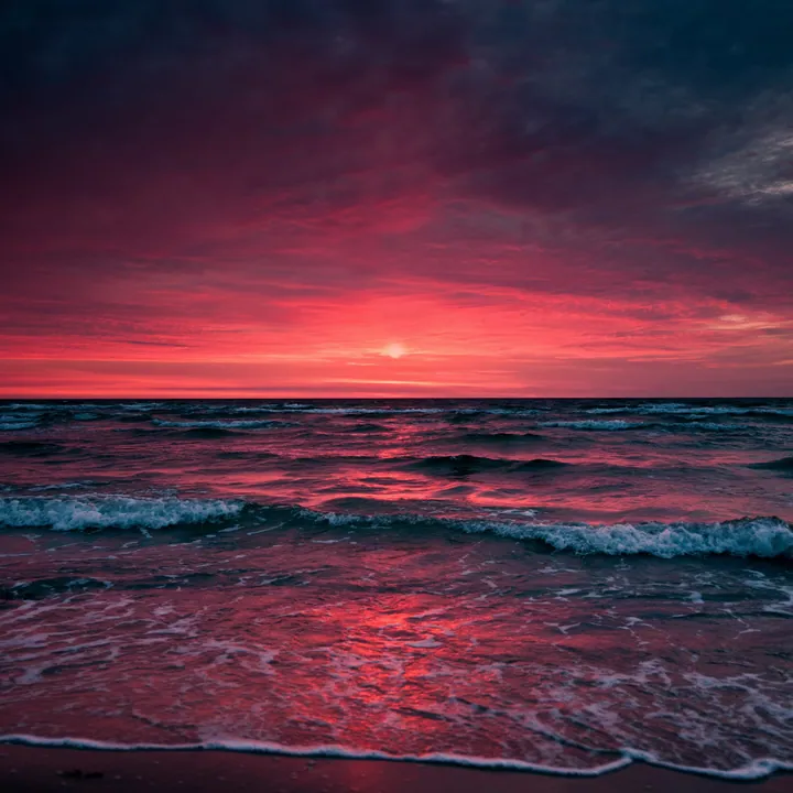 Ocean Sunset With Surfer Silhouette wallpapers