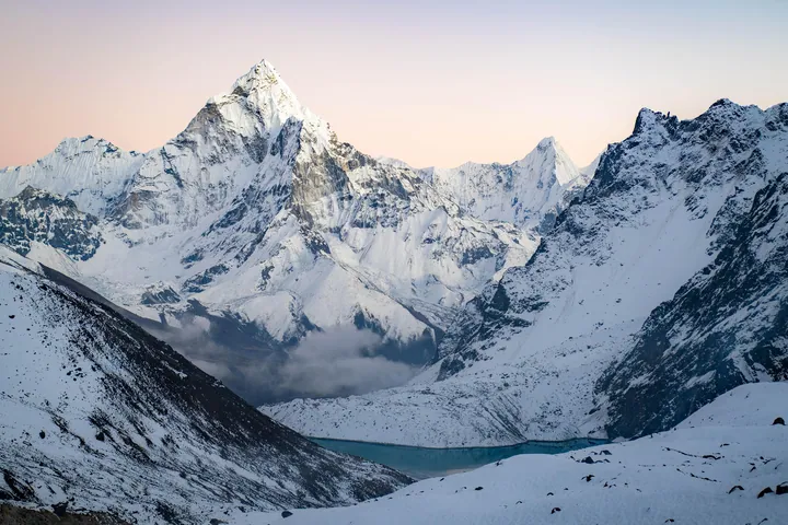 Snow-Capped Peaks Over Lake In Nepal — original wallpaper
