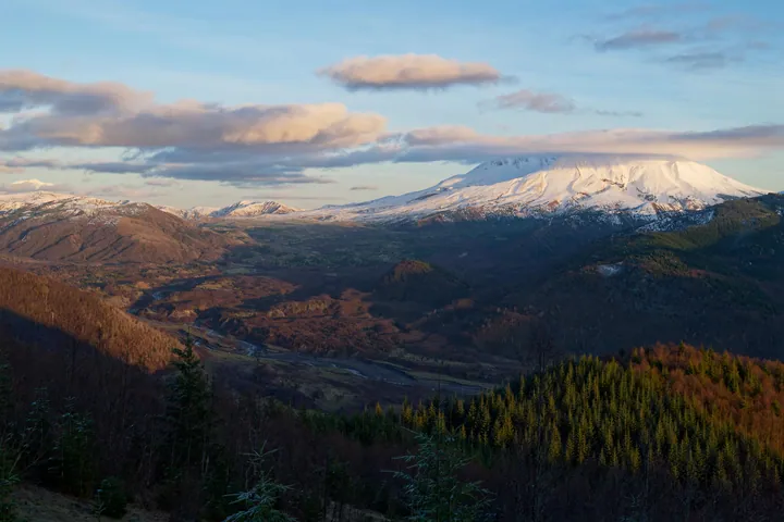 Snowy Mount St Helens Panorama From Hilltop wallpapers