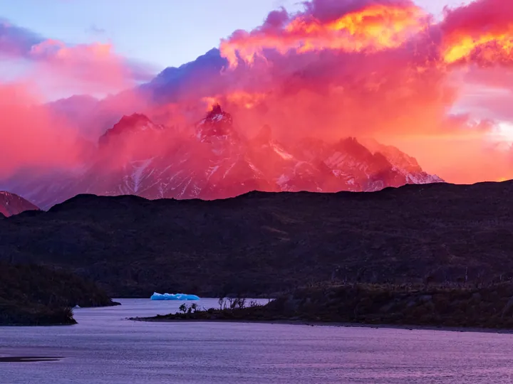 Sunset Over Grey Glacier Lake In Chile — original wallpaper
