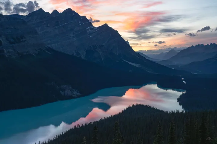Sunset Reflections At Peyto Lake — original wallpaper