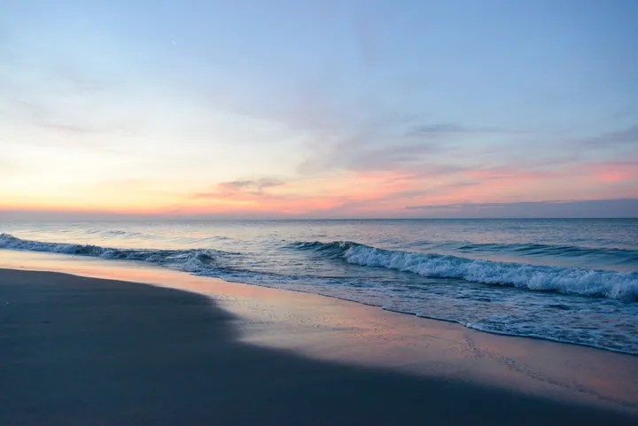 Sunset Beach With Crashing Waves wallpapers