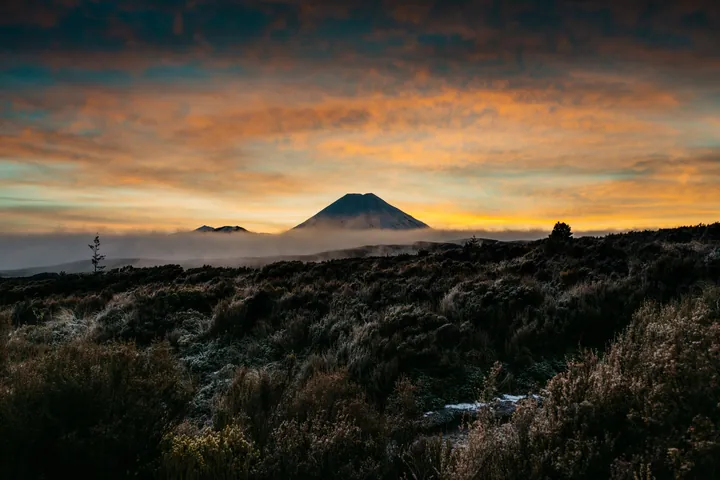 Mountain Volcanic Landscape At Dusk — original wallpaper
