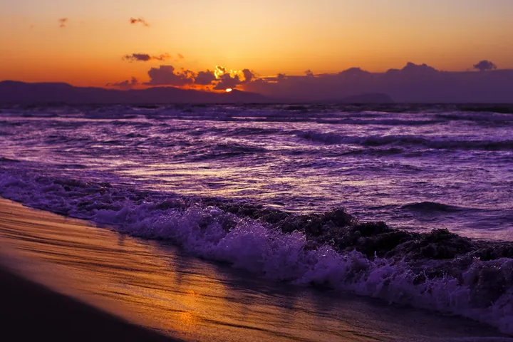 Sea Sunset Coast With Dark Clouds wallpapers