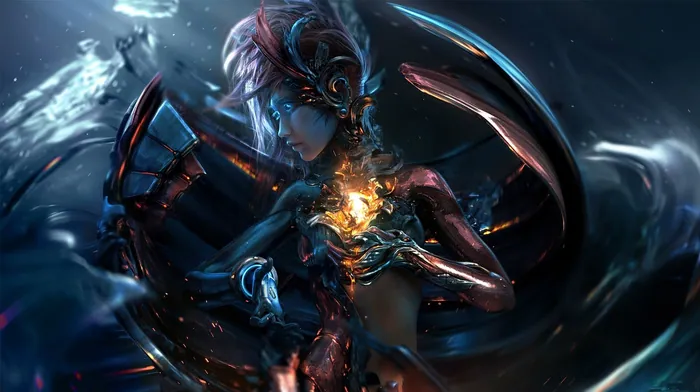 Cyberpunk Angel Girl With Sword wallpapers