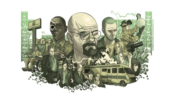 Breaking Bad Cast Group Portrait With White Background wallpapers