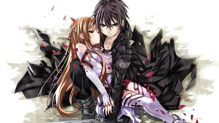 Kirigaya Kazuto And Yuuki Asuna With Sword wallpapers