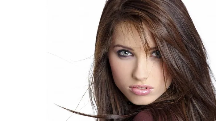 girl, simple background, brunette wallpapers