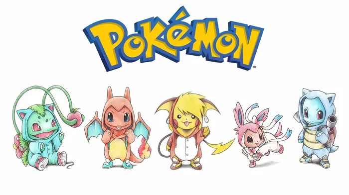 Pokemon Characters Standing In White Background wallpapers