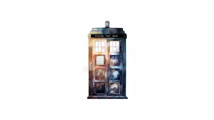 Doctor Who Police Box Watercolor Painting wallpapers