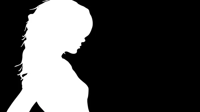 Woman Silhouette Against Dark Background wallpapers