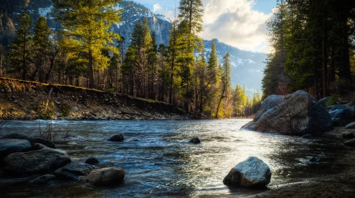 rock, hdr, river wallpapers